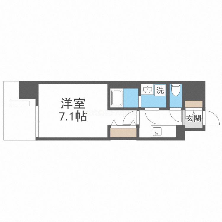 ワールドアイ難波南PORTA(1K/3階)の間取り写真