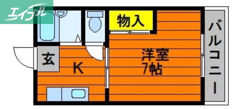 メゾンミヤモト(1K/1階)の間取り写真