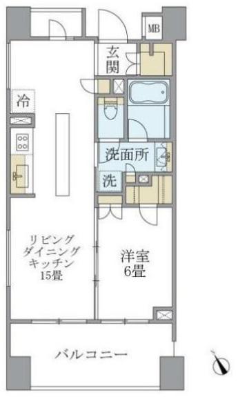 アパートメンツ三田(1LDK/4階)の間取り写真