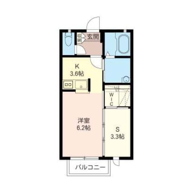 シャコンヌ(1LDK/2階)の間取り写真
