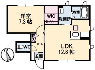 プラムプレイス(1LDK/1階)の間取り写真