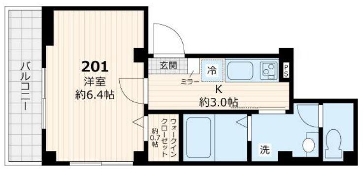 メゾンノワール(1K/2階)の間取り写真