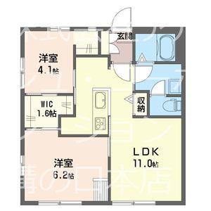 ファミールK(2LDK/1階)の間取り写真