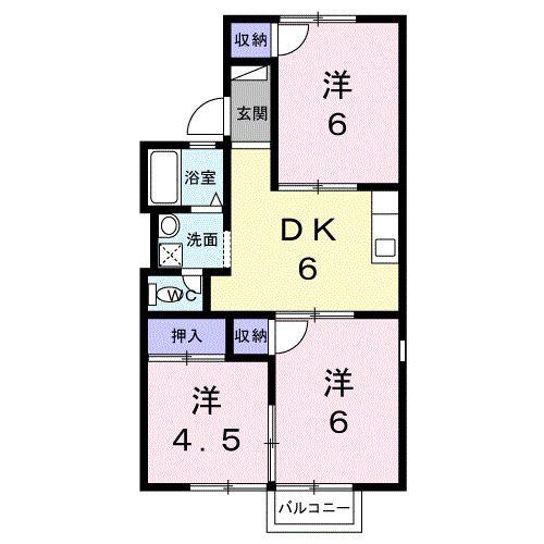 コーポラス宮の前(3DK/2階)の間取り写真