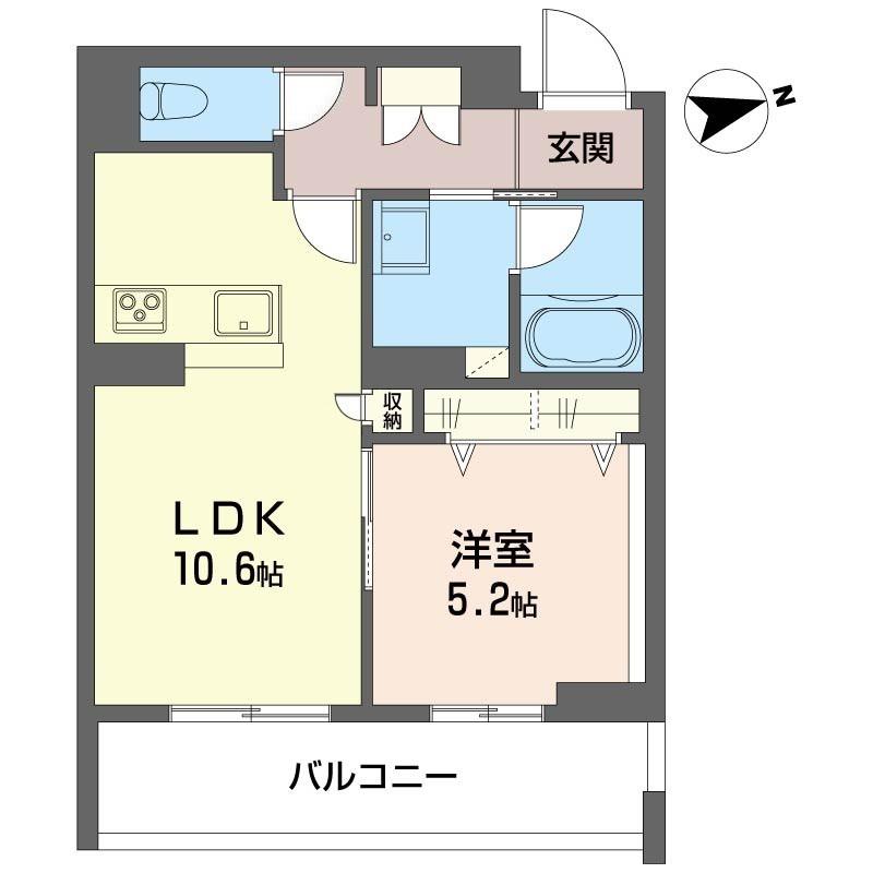 カ・ピリナ柏(1LDK/4階)の間取り写真