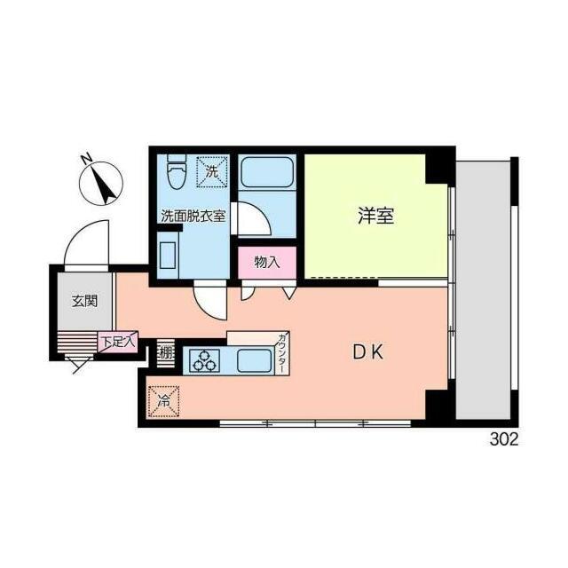Y POINT(1LDK/4階)の間取り写真