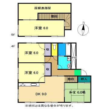 コーポ二宮III(4LDK/4階)の間取り写真