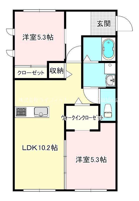 煌KIRAMEKI(2LDK/2階)の間取り写真