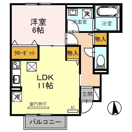 クレインハウス(1LDK/1階)の間取り写真