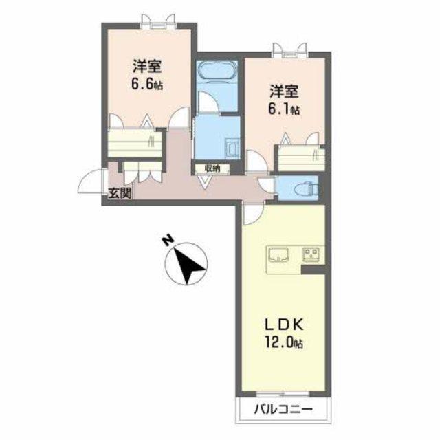 SHA MAISON 池之浦(2LDK/2階)の間取り写真