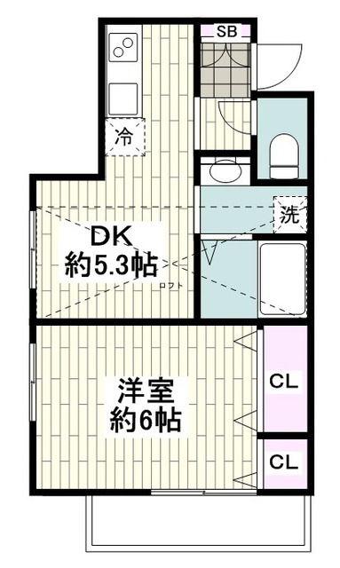 NAKAHA LIFE -ナカハライフー(1DK/2階)の間取り写真