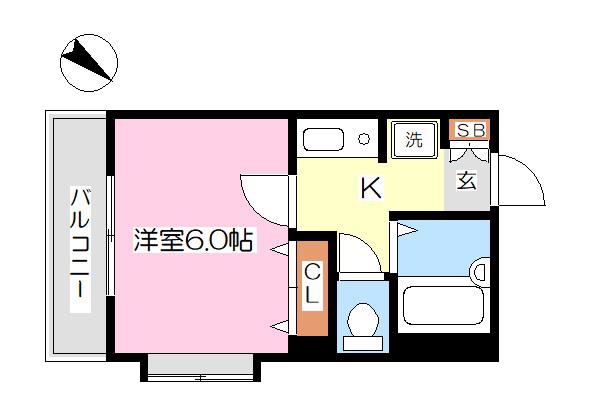 ヴィアーレ矢向(1K/3階)の間取り写真