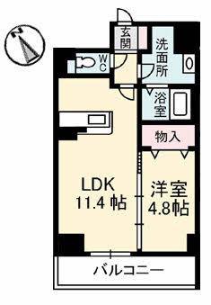 ヴィラシーンABE(1LDK/2階)の間取り写真