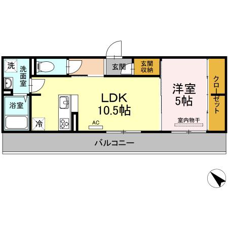 D-ROOM ADVANCE(1LDK/2階)の間取り写真