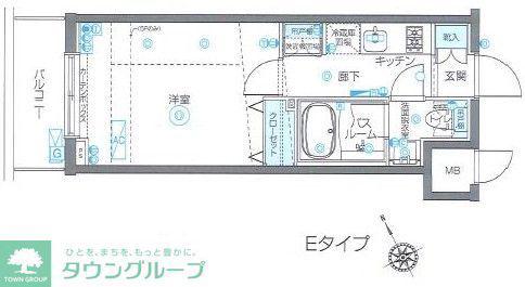 ZOOM恵比寿(1K/3階)の間取り写真