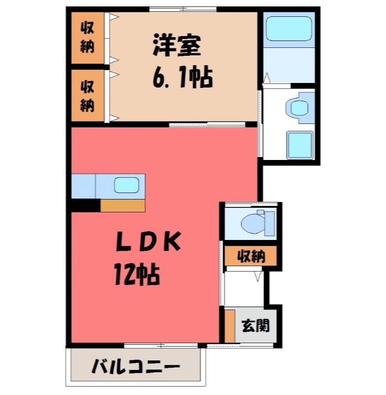 PINE TREE HOUSE(1LDK/1階)の間取り写真