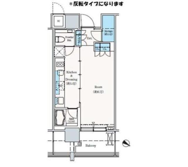 THE ROPPONGI TOKYO SUPERIOR RESIDEN(1K/7階)の間取り写真