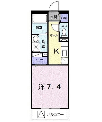 ワン シーダー ヒルズ(1K/3階)の間取り写真