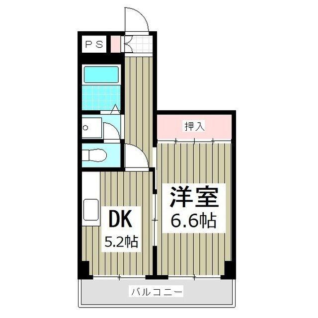 ハイアメージュ(1DK/3階)の間取り写真