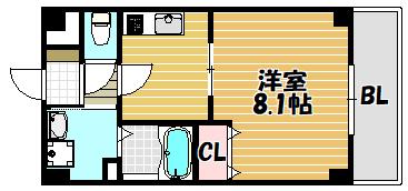 ハイツグランマーク(1K/1階)の間取り写真
