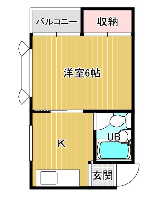 メモリアルタウン東住吉D棟(1K/1階)の間取り写真