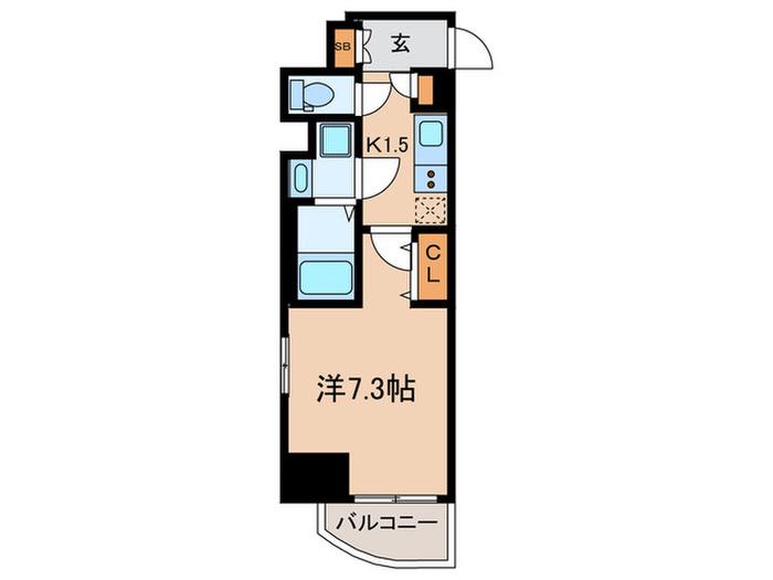 ブランシエスタ北品川(1K/10階)の間取り写真