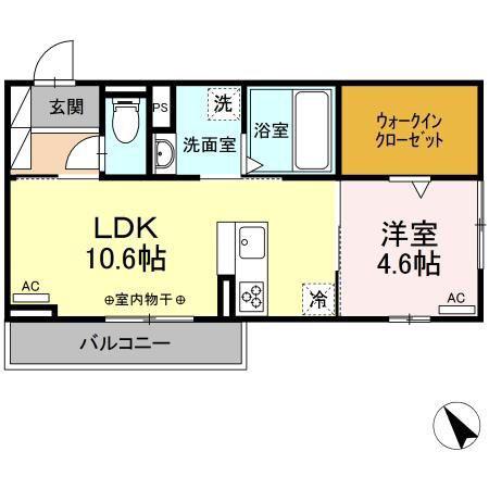 グランパセオ(1LDK/3階)の間取り写真
