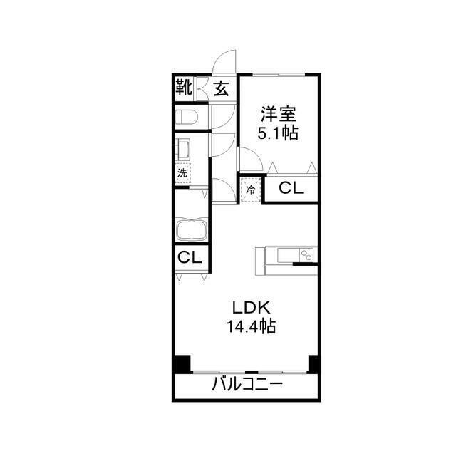 アバンス(1LDK/1階)の間取り写真