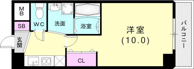 リアライズ神戸サウス(1K/7階)の間取り写真
