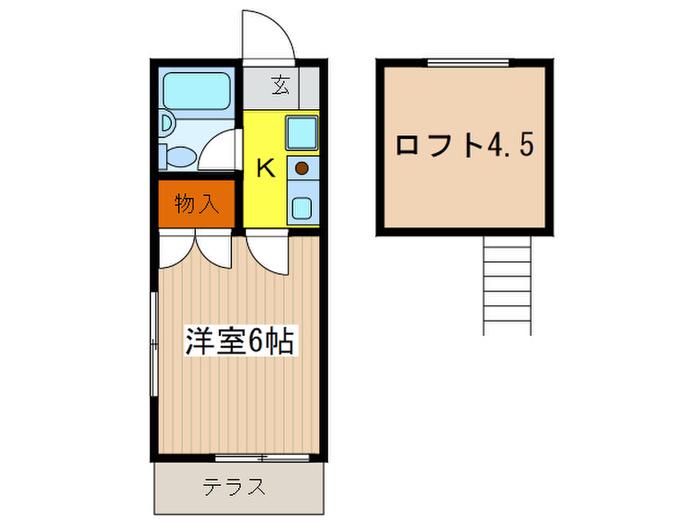 WIN HILL MATUBARA(1K/1階)の間取り写真