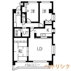 第2ヒルハイツ浅井(3LDK/1階)の間取り写真