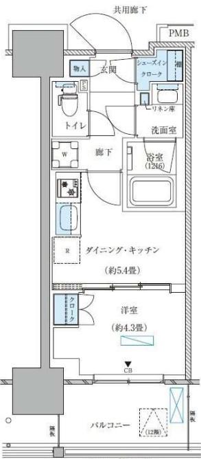 パークアクシス西大島コンフォートスクエア(1DK/5階)の間取り写真