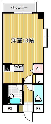 ユーロード747(ワンルーム/3階)の間取り写真