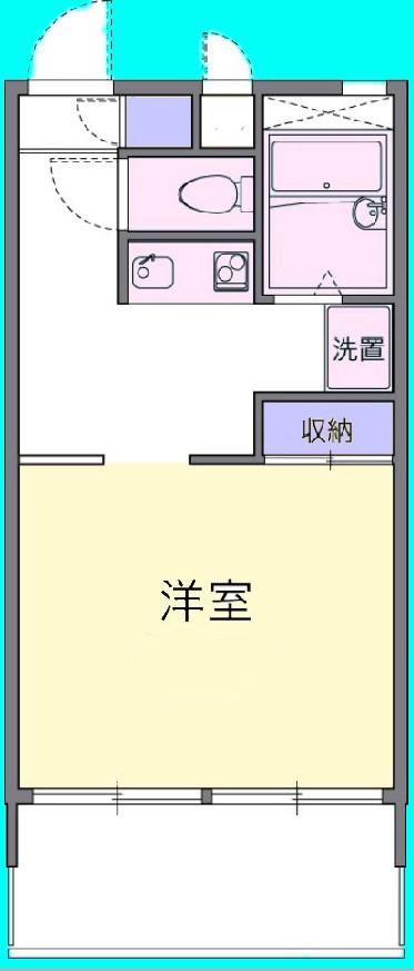 ＪＲ東海道本線 甲子園口駅 徒歩22分 3階建 築29年(1K/1階)の間取り写真