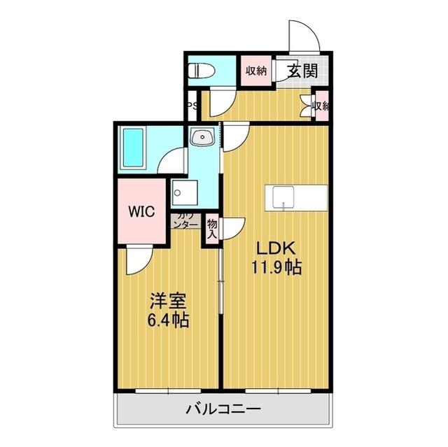 ラ グラン カトル(1LDK/1階)の間取り写真