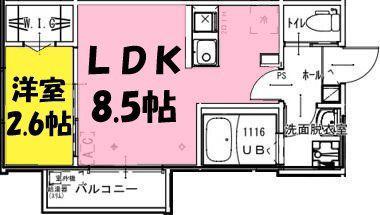 GLYCINE(1LDK/3階)の間取り写真