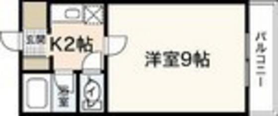 ドリームM木村(1K/2階)の間取り写真