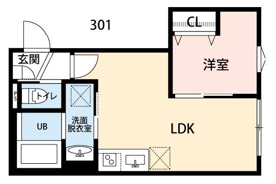 CRECIA津田沼(1LDK/3階)の間取り写真