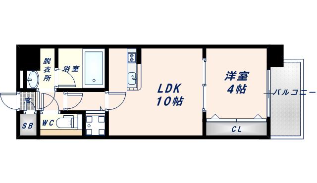 ヴェルテックス(1LDK/4階)の間取り写真