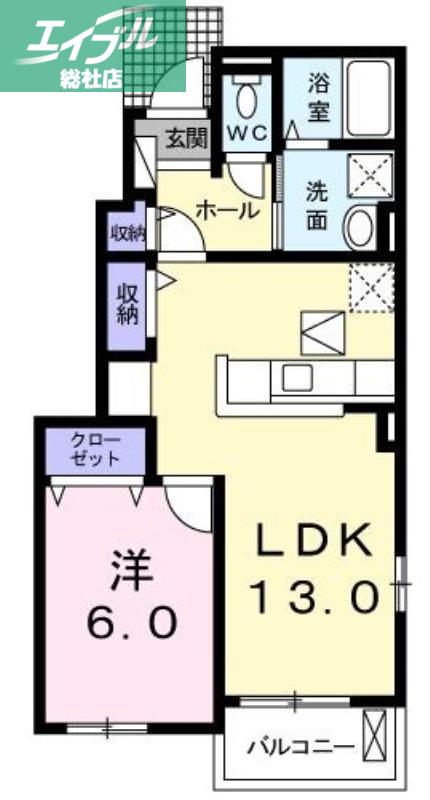 ビレッジ 大平(1LDK/1階)の間取り写真