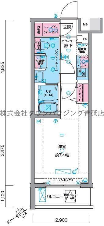 GENOVIA京成立石IVSKYGARDEN(1K/5階)の間取り写真