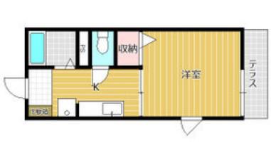 エクセル稲川(1K/1階)の間取り写真