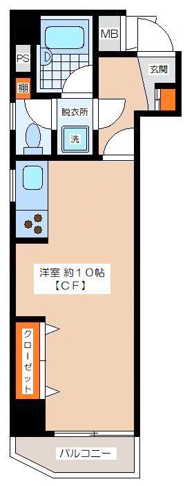 原マンション(ワンルーム/3階)の間取り写真