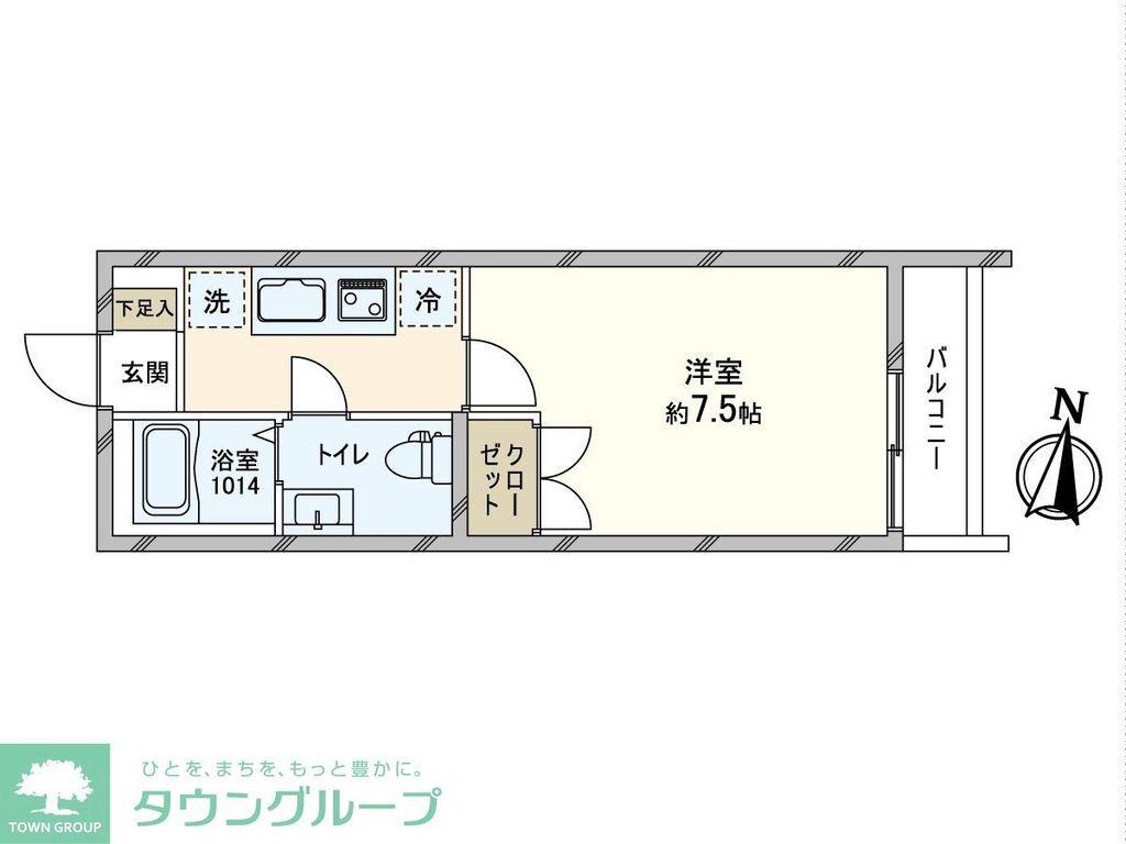 ベルディ西日暮里(1K/2階)の間取り写真