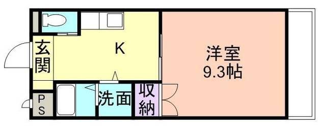 パティナA(1K/3階)の間取り写真