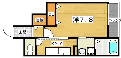 プログレN イプシロン(1K/3階)の間取り写真