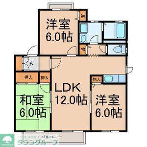 グランデージ(3LDK/1階)の間取り写真