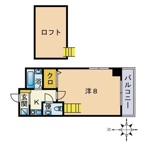 アグレアーブル別府(1K/3階)の間取り写真
