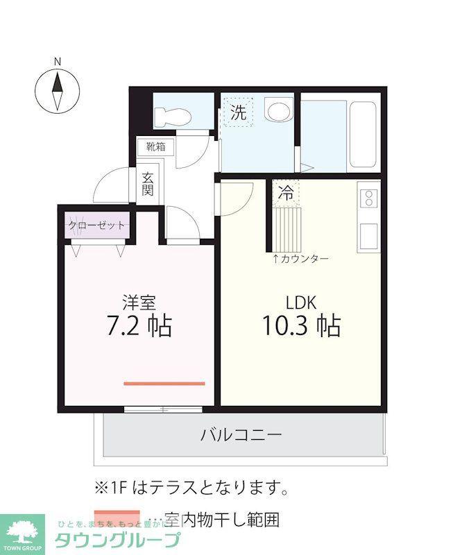 QUIET CRAB HOUSE TOGETHER長津田(1LDK/2階)の間取り写真