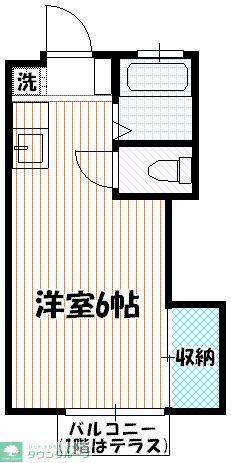 ルーミー3号館(ワンルーム/2階)の間取り写真